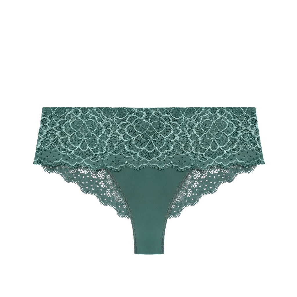 Forever 21 Lingerie Set Bralette Panties Thong Emerald Green Teal Large XL  Lace