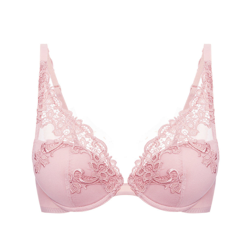 Amaretto-coloured non-wired padded push-up bra