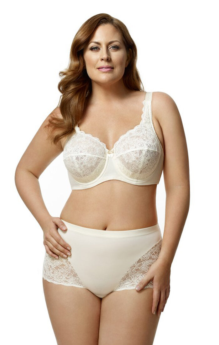 Women's Elila 1301 Embroidered Microfiber Wireless Soft-cup Bra (White 38A)