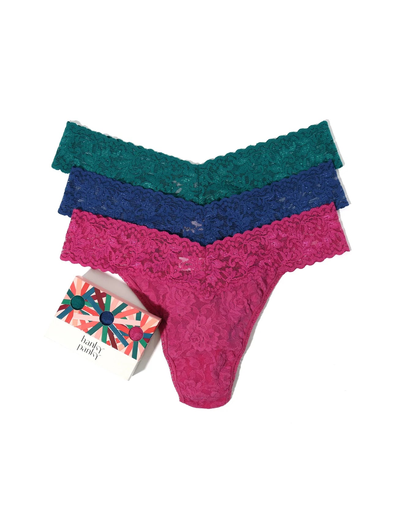 Hanky Panky 5 Pack Signature Lace Low Rise Thongs – Crimson Lingerie